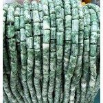 No_2660_Natural Green Dot Stone Cylinder_5*8mm_(Sold Per Strand)
