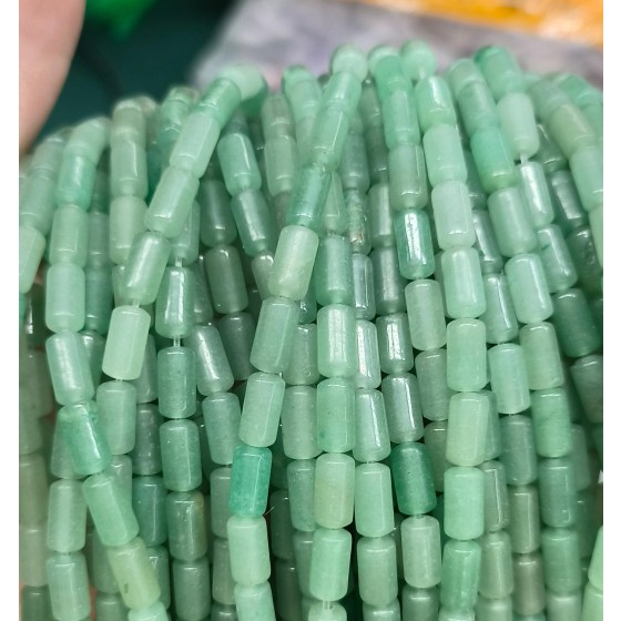 No_2678_Natural Green Aventurine Cylinder_4*8mm_(Sold Per Strand)