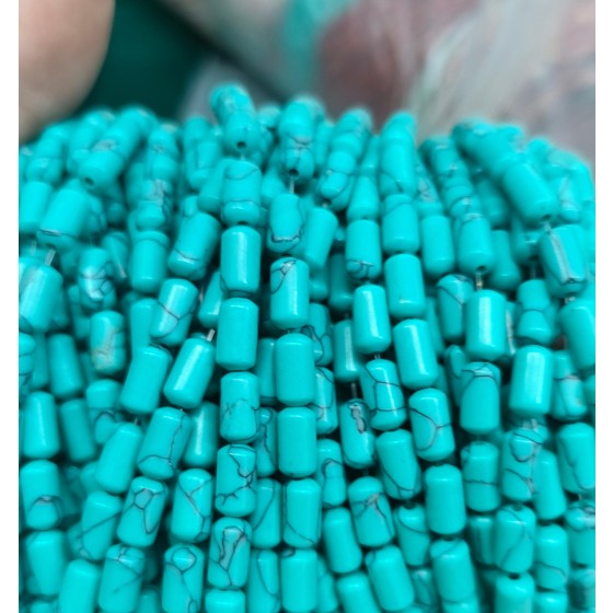 No_2679_Synthetic Turquoise Cylinder_4*8mm_(Sold Per Strand)