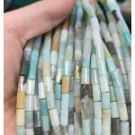No_2683_Natural Amazonite Cylinder_4*8mm_(Sold Per Strand)