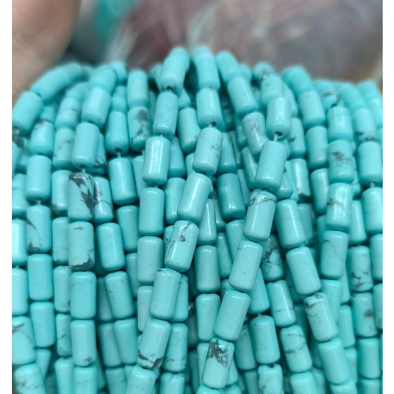 No_2698_Synthetic Light Turquoise Cylinder_4*8mm_(Sold Per Strand)