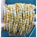 No_310_Yellow Jade Egg Shaped Bead_6*8mm_(Sold Per Strand)