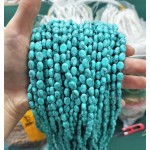 No_314_Synthetic Light Turquoise Egg Shaped Bead_6*8mm_(Sold Per Strand)