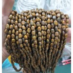 No_315_Natural Bamboo Leaf Stone Egg Shaped Bead_6*8mm_(Sold Per Strand)