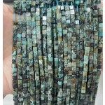 No_407_Natural African Turquoise Cube Beads_3mm_(Sold Per Strand)