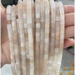 No_418_Natural Ice (translucent Grade) Pink Aventurine Cylinder_6*6mm_(Sold Per Strand)