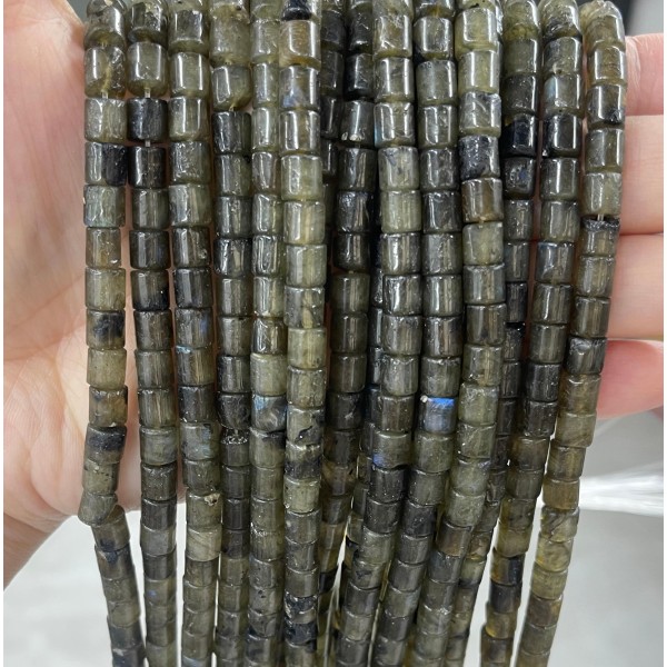 No_425_Natural Labradorite Cylinder_6*6mm_(Sold Per Strand)
