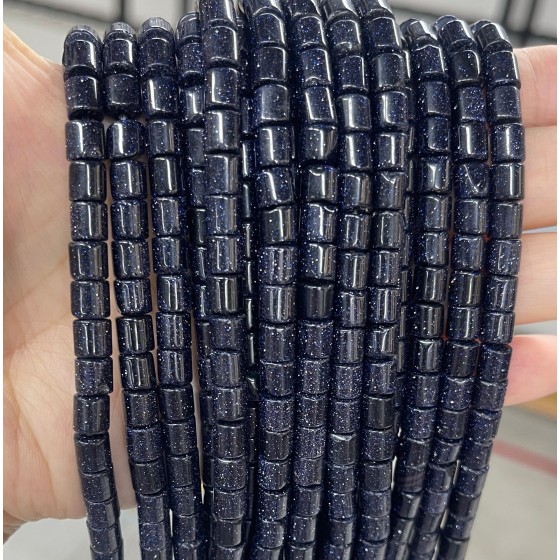 No_440_Synthetic Blue Sandstone Cylinder_6*6mm_(Sold Per Strand)