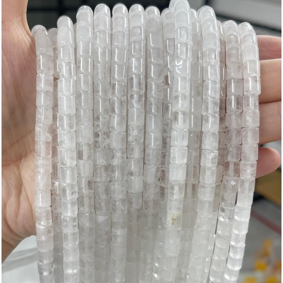 No_450_Natural White Crystal Cylinder_6*6mm_(Sold Per Strand)
