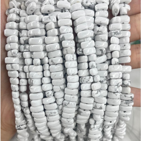 No_456_Natural White Turquoise Center Drilled (short) Marquise Beads_4*8mm_(Sold Per Strand)