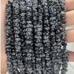 No_458_Natural Snowflake Stone Center Drilled (short) Marquise Beads_4*8mm_(Sold Per Strand)