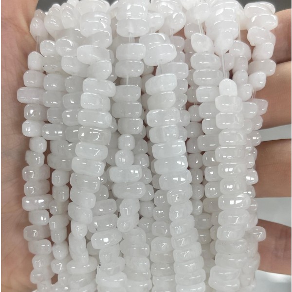 No_460_Natural White Jade Center Drilled (short) Marquise Beads_4*8mm_(Sold Per Strand)