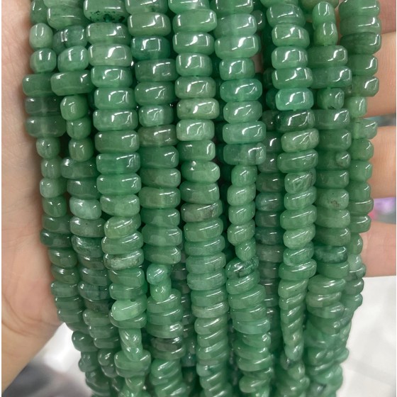 No_463_Natural Green Aventurine Center Drilled (short) Cat's Eye Marquise Beads_4*8mm_(Sold Per Strand)