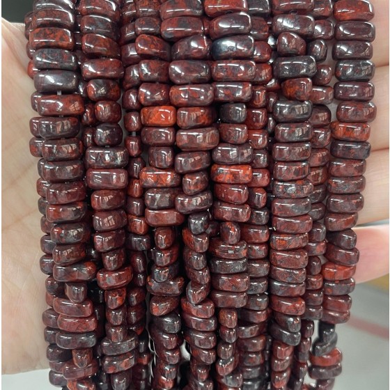 No_470_Natural Red Flower Jasper Center Drilled (short) Cat's Eye Marquise Beads_4*8mm_(Sold Per Strand)
