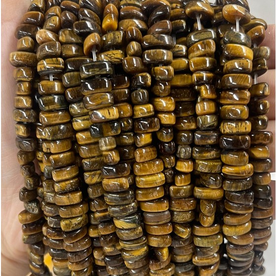 No_471_Natural Yellow Tiger Eye Stone Center Drilled (short) Cat's Eye Marquise Beads_4*8mm_(Sold Per Strand)