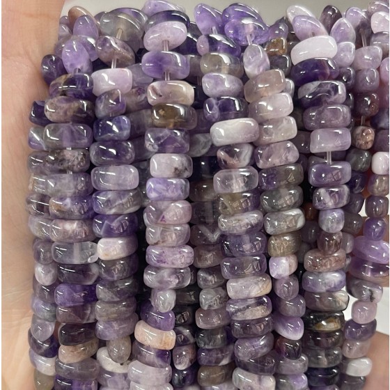 No_473_Natural Amethyst Center Drilled (long) Marquise Beads_4*8mm_(Sold Per Strand)