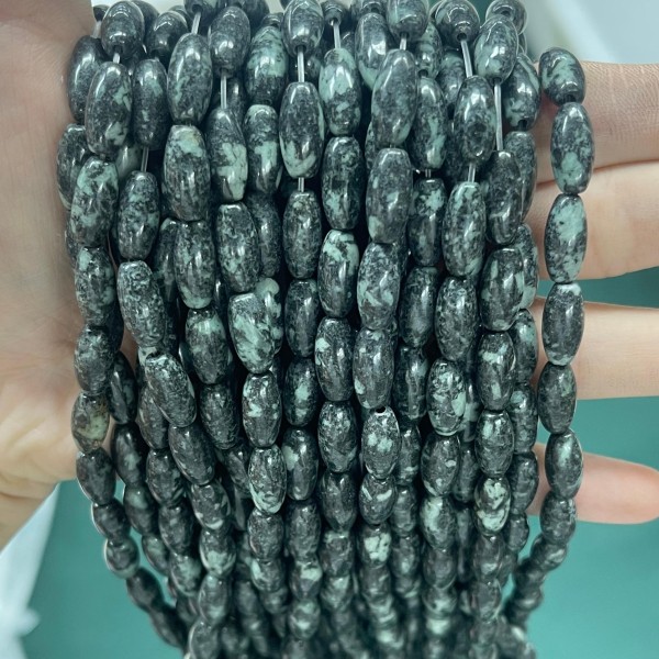 No_479_Natural Snowflake Stone Rice Bead_5*12mm_(Sold Per Strand)