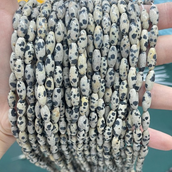 No_488_Natural Dalmation Jasper Rice Beads_5*12mm_(Sold Per Strand)