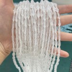 No_490_Synthetic White Crystal Rice Beads_5*12mm_(Sold Per Strand)
