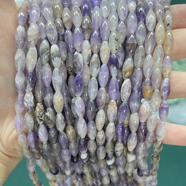 No_500_Natural Amethyst Rice Beads_5*12mm_(Sold Per Strand)