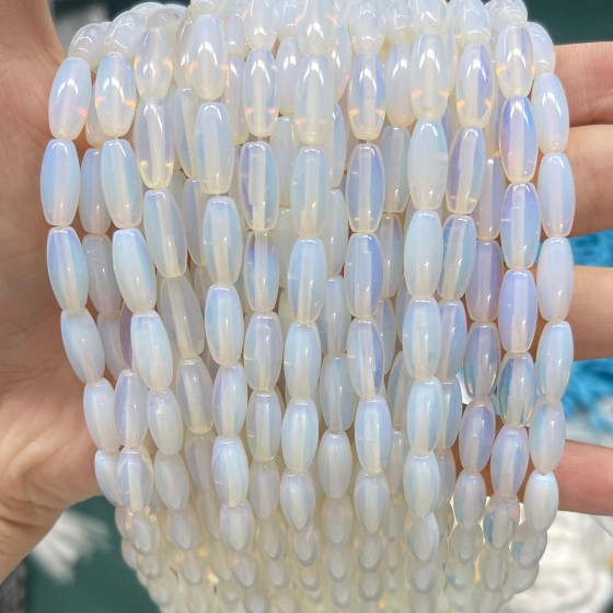 No_501_Synthetic Opal Rice Beads_5*12mm_(Sold Per Strand)