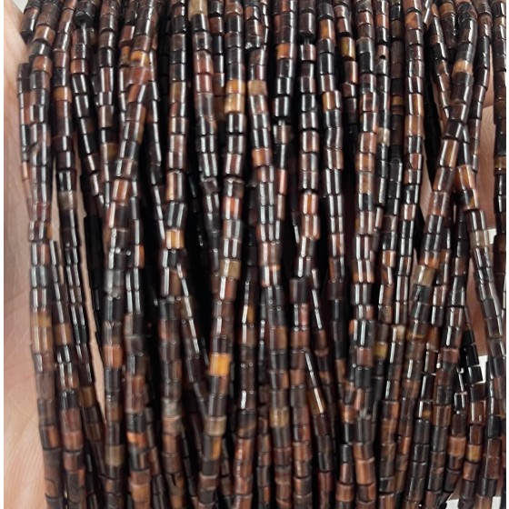 No_519_Natural Red Tiger Eye Stone Small Cylinders_2*2mm_(Sold Per Strand)