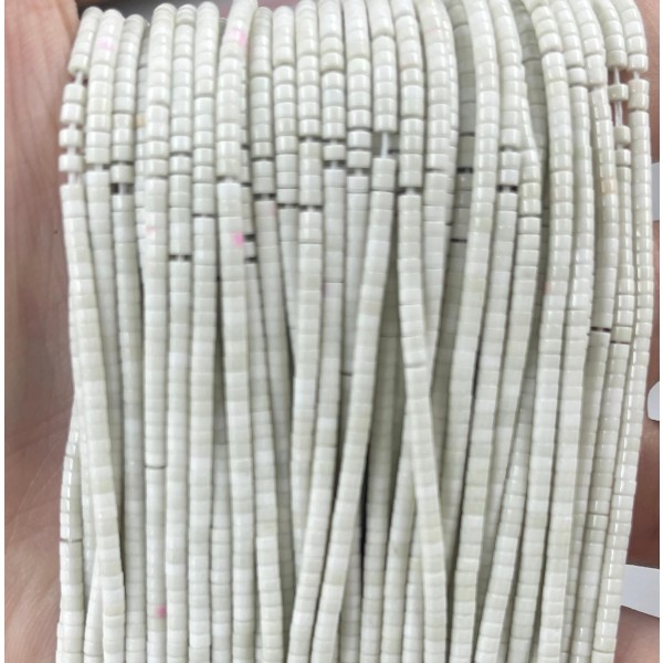 No_524_Natural Magnesite Small Cylinder_2*2mm_(Sold Per Strand)