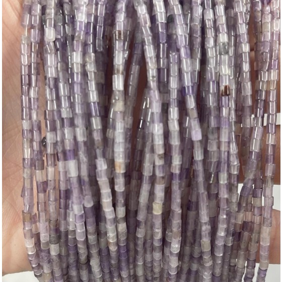 No_550_Natural Amethyst Small Cylinder_2*2mm_(Sold Per Strand)