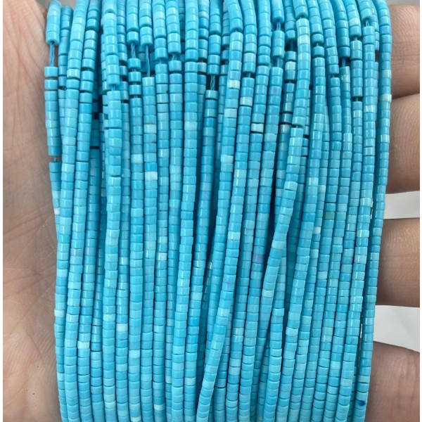 No_557_Synthetic Sky Blue Stone Small Cylinder_2*2mm_(Sold Per Strand)