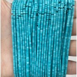 No_559_Synthetic Hole Blue Stone Small Cylinder_2*2mm_(Sold Per Strand)