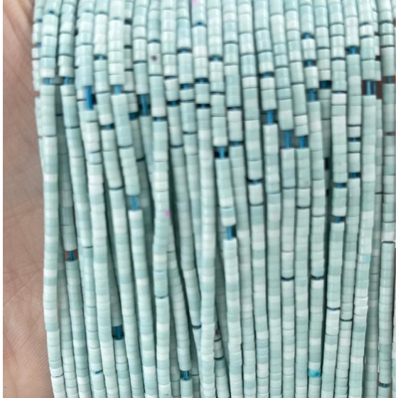 No_562_Synthetic Light Blue Stone Small Cylinder_2*2mm_(Sold Per Strand)