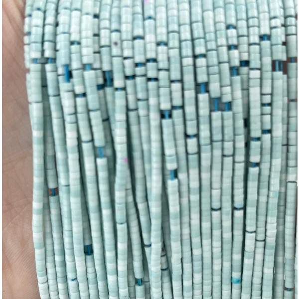 No_562_Synthetic Light Blue Stone Small Cylinder_2*2mm_(Sold Per Strand)