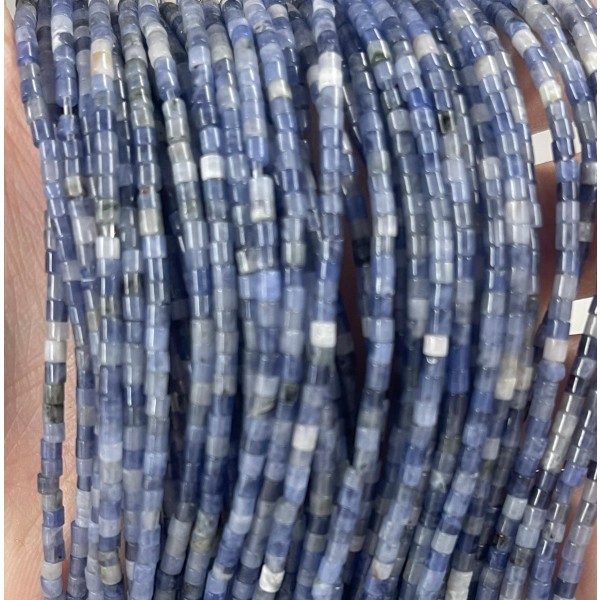 No_567_Natural Blue Lace Stone Small Cylinder_2*2mm_(Sold Per Strand)