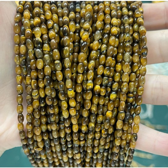 No_568_Natural Yellow Tiger Eye Stone Rice Bead_3*5mm_(Sold Per Strand)