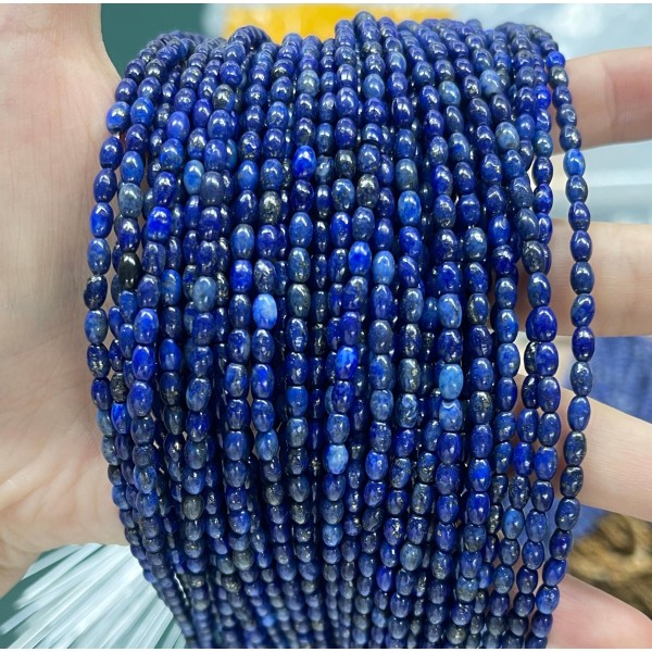 No_575_Enhanced Lapis Lazuli Rice Beads_3*5mm_(Sold Per Strand)