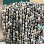 No_582_Natural Blue Striped Jasper Rice Beads_4*6mm_(Sold Per Strand)