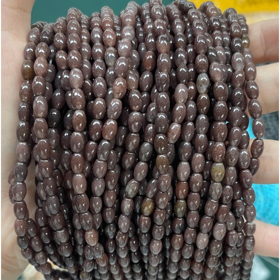 No_583_Natural Purple Aventurine Stone Rice Beads_4*6mm_(Sold Per Strand)