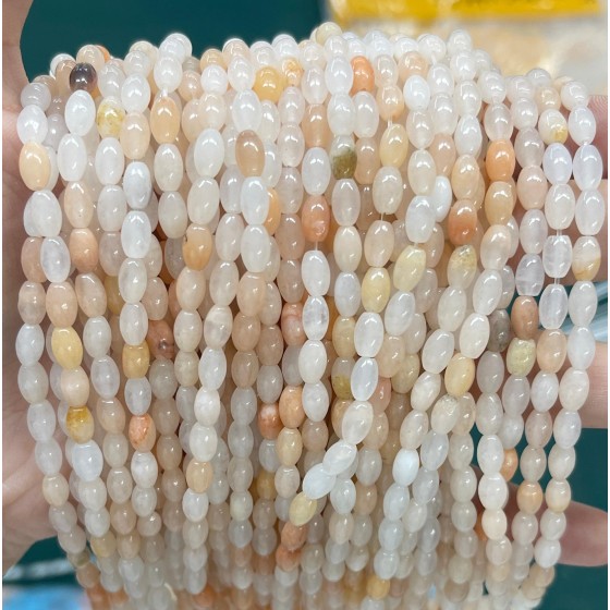 No_592_Natural Ice (translucent Grade) Pink Aventurine Beads_4*6mm_(Sold Per Strand)