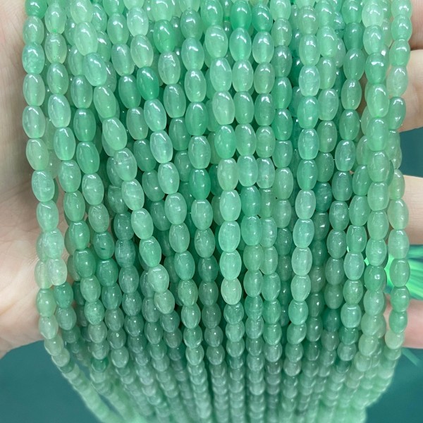 No_599_Natural Green Aventurine Beads_4*6mm_(Sold Per Strand)