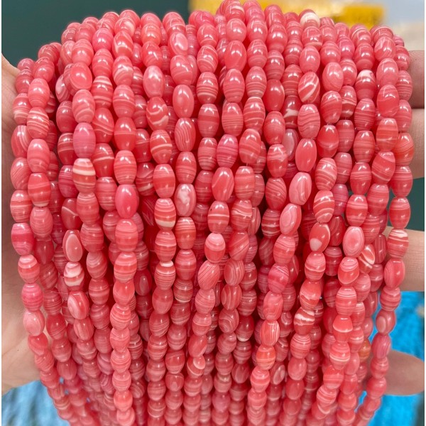 No_600_Synthetic Rhodochrosite Beads_4*6mm_(Sold Per Strand)