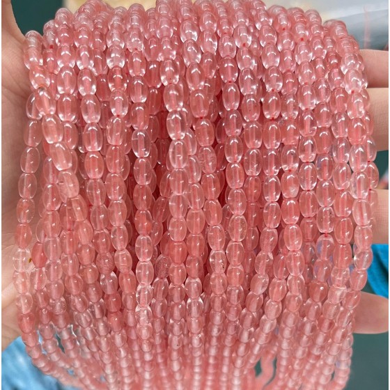 No_603_Synthetic Watermelon Red Crystal Seed Beads_4*6mm_(Sold Per Strand)