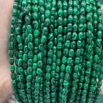 No_617_Synthetic Malachite Rice Beads_4*6mm_(Sold Per Strand)