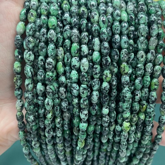 No_628_Enhanced African Turquoise Rice Beads_4*6mm_(Sold Per Strand)