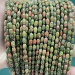 No_635_Natural Unakite Rice Beads_4*6mm_(Sold Per Strand)