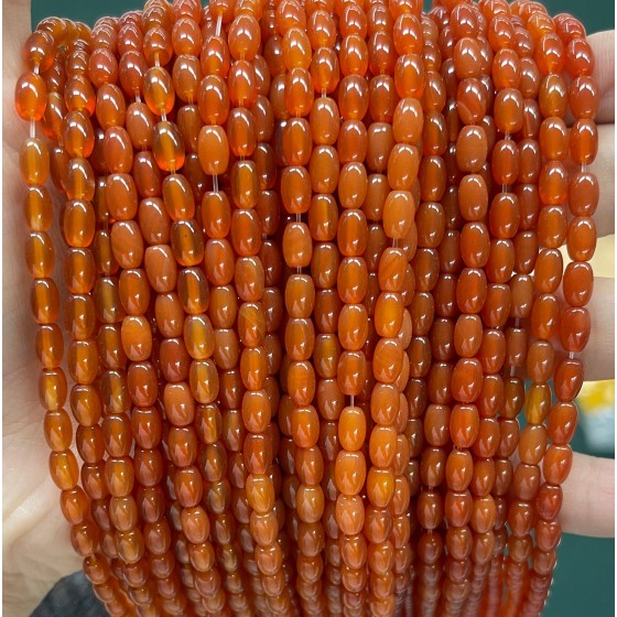 No_643_7a Red Agate Rice Beads_4*6mm_(Sold Per Strand)