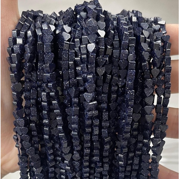 No_650_Synthetic Blue Sandstone Flat Heart_4mm_(Sold Per Strand)