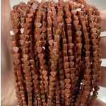 No_651_Synthetic Gold Sandstone Flat Heart_4mm_(Sold Per Strand)