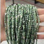 No_665_Natural Green Dot Stone Flat Heart_4mm_(Sold Per Strand)