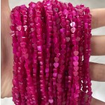 No_673_Enhanced Rose Red Chalcedony Flat Heart_4mm_(Sold Per Strand)