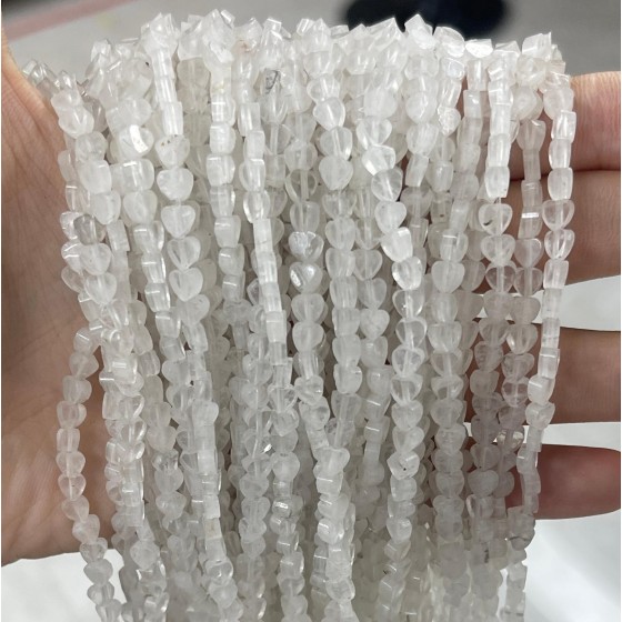 No_678_Natural White Crystal Flat Heart_4mm_(Sold Per Strand)